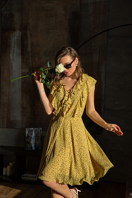 Фредерика, очаровательное платье из шифона с цветочным принтом, 2 цвета 