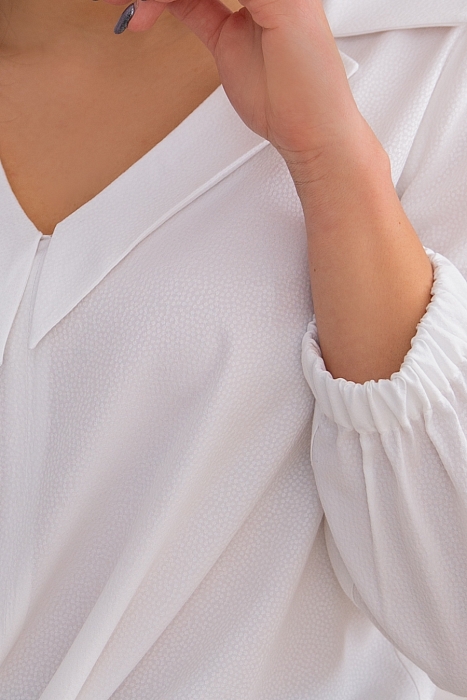 Блузка Амальфи с кокетными завязками, белый цвет