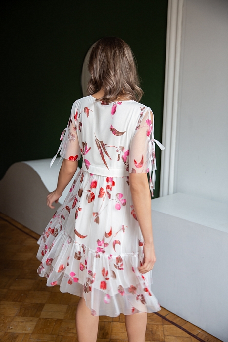 Летящее платье из сеточки с мерцающим принтом Флора от производителя RITINI
