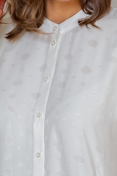 Руан, белая блузка-кимоно из эффектной вискозы