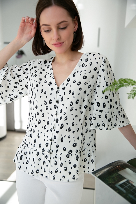 Нурри модная блузка из вискозы с широкими рукавами оптом от производителя RITINI