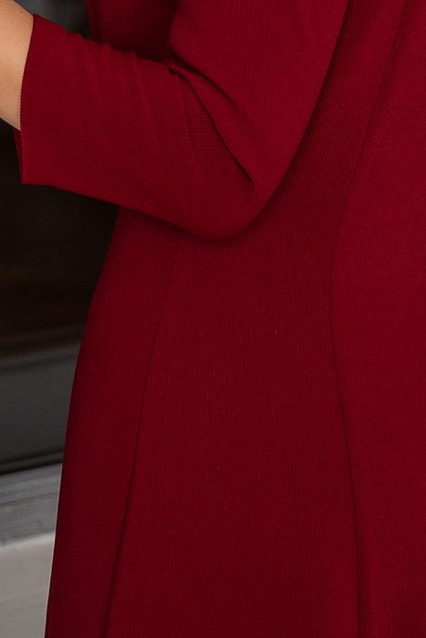 Флим, приталенное платье с расклешенной юбкой, бордовый цвет 