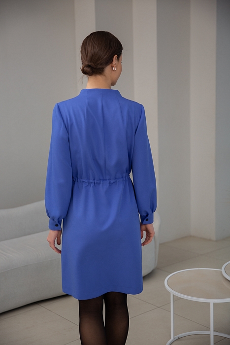 Тейлор, синее платье с контрастной отделкой: молнии, кулиска-резинка, карманы ПОСЛЕДНЕЕ 