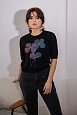 Трикотажный пуловер Мико с аппликацией цветы