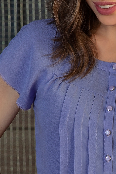 Нита.2 блузка из тончайшей вискозы-вуаль с пуговками и мережкой по низу и рукавам